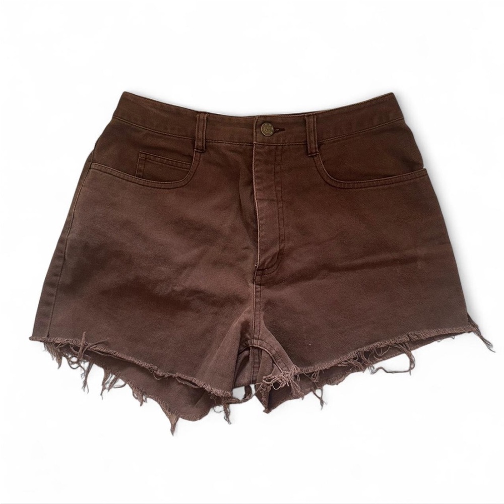 Talbots Brown Jean Shorts with Frayed Hem